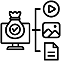 icon representing digital asset management and content management systems execution